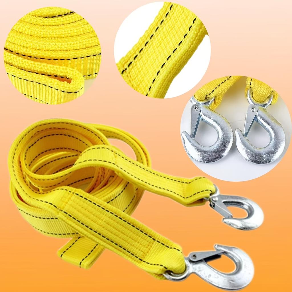 Vysoce odolné přívěsové lano Dvouvrstvý nylon se zesílenými oky a měkkými smyčkami Vhodné pro většinu vozidel, Ideální pro pomoc při nakládání