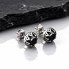 Dark Black Zircon Crown Shape Stud Earrings For Women Men, Stainless Steel New Hip Hop Pierced Jewelry Gifts Wholesale