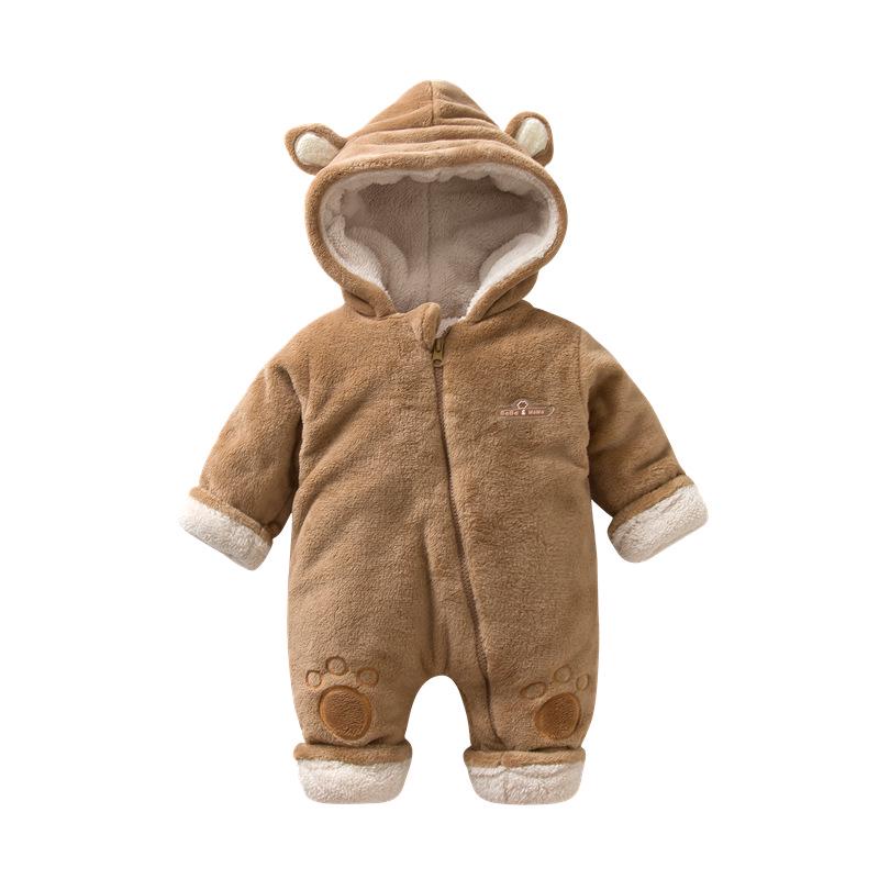 Koselig fløyel babyromper for gutter og jenter - Ideell for høst- og vinterutflukter