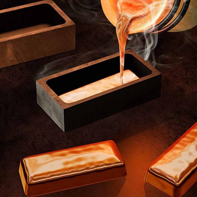 1 ks Opakovaně použitelná forma na odlévání ingotů Zlatá Stříbrná Forma na ingoty Obdélníkový Kelímek pro Tavení Odlévání Rafinaci