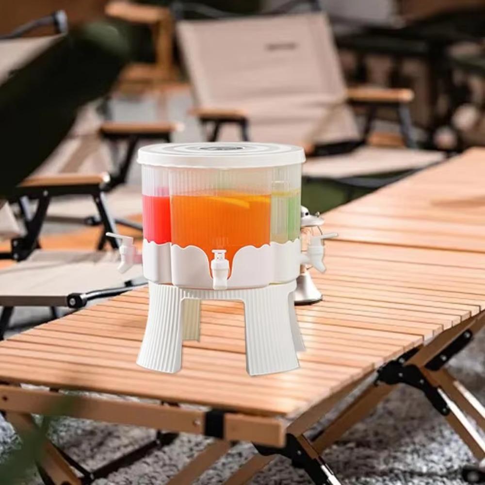 4 Grid Beverage Dispenser Rotatable Tea Jug Party Drinkware Drink Dispenser  Summer