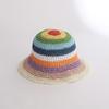 Vintage Rainbow Striped Summer Fisherman Hat Sunshade Bucket Hat for Anniversary