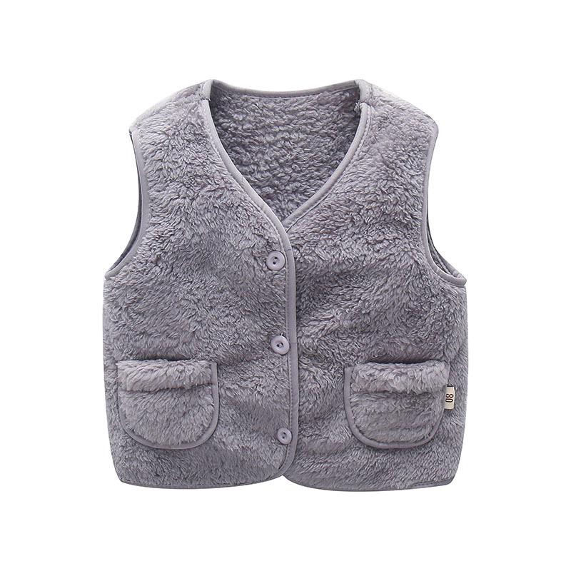 SCIONE 2019 Autumn and Winter Boys and Girls Cotton Vest Children Plush Vest Baby Warm Vest