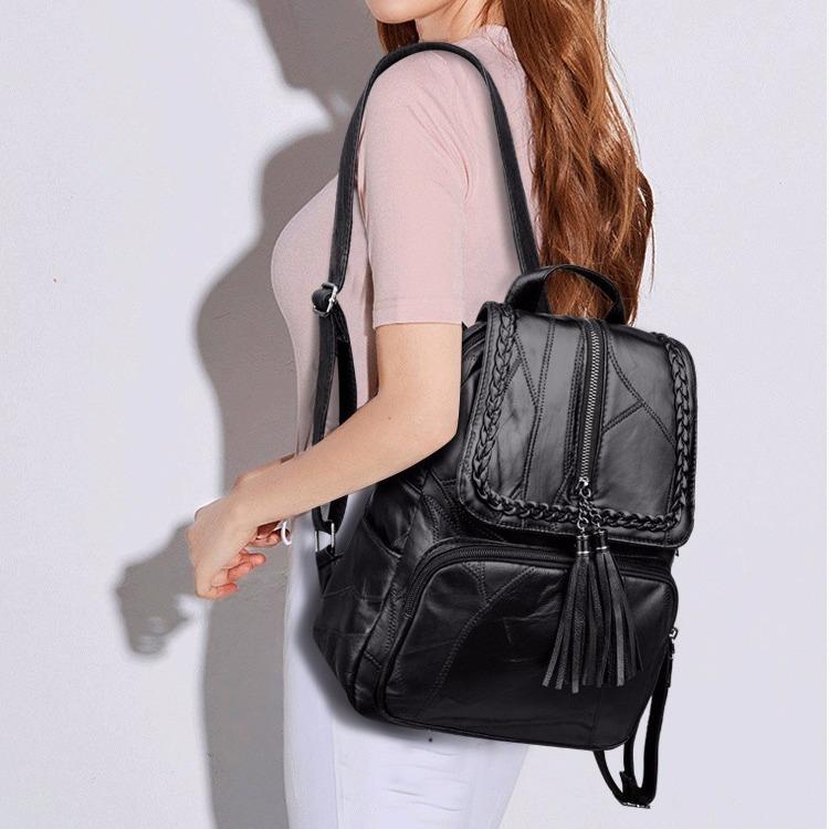Casual women's backpack versatile trendy women's bag student bag travel backpack