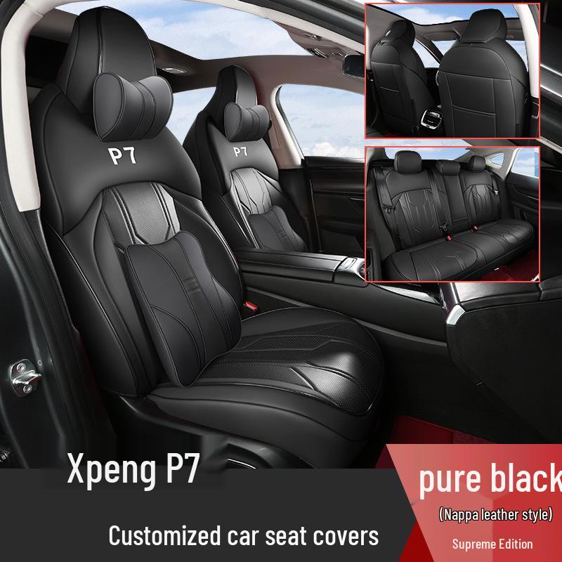 Xiaopeng P7 Five-Seater Full Coverage Leather Seat Cushion, Wear-Resistant and Suitable for All Seasons