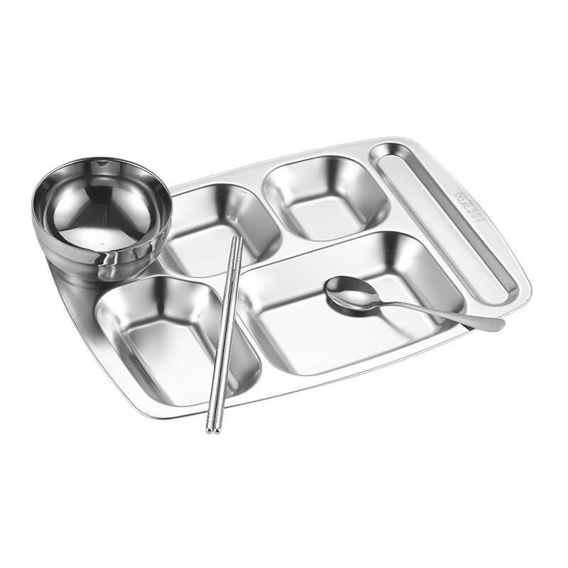 

LIJIA KITCHENWARE 304 Stainless Steel Divided Lunch Tray Set