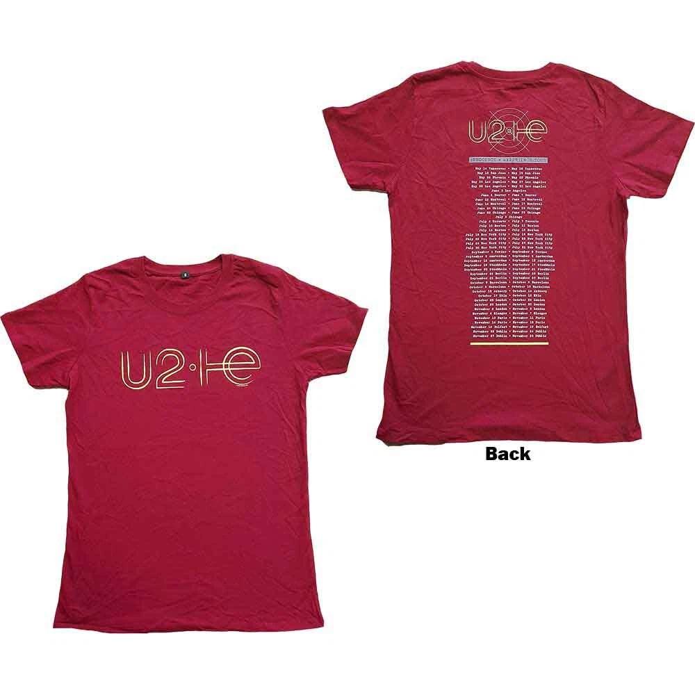 U2 Unisex T-Shirt: I+E 2015 Tour Dates (Back Print) (Ex-Tour) (Small) 3XL