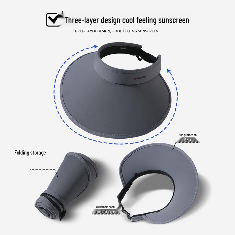 Women's Wide-Brim Summer Topless Sun Hat with UV Protection for Outdoor Sports