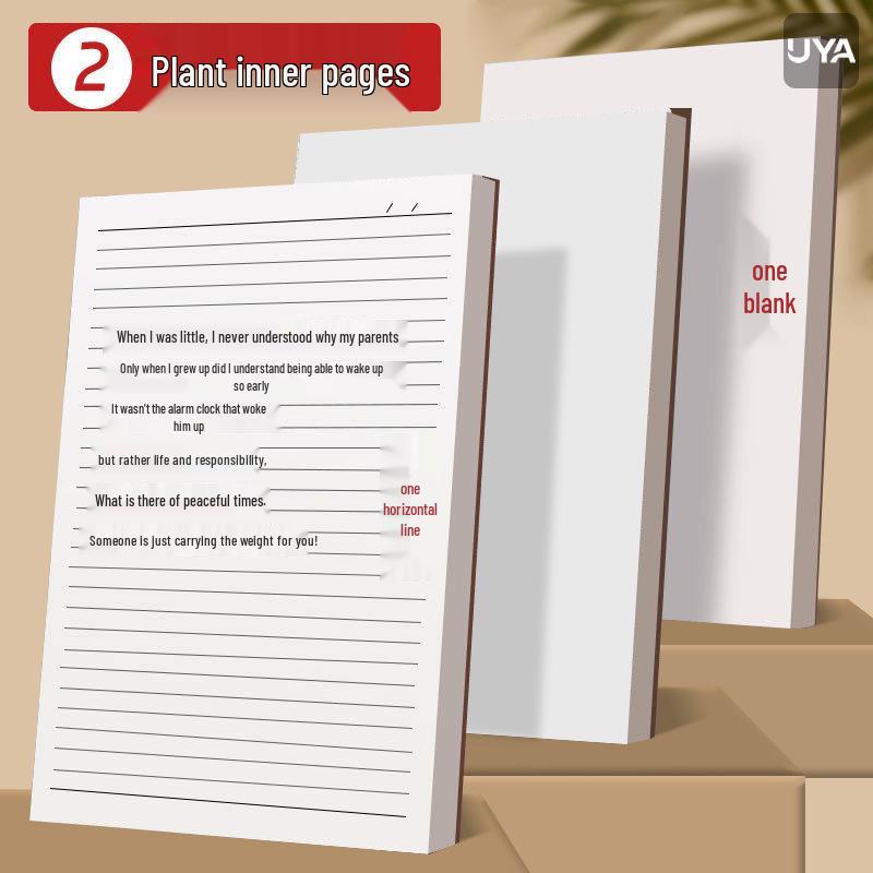 A4 Kraft Paper Straight Spine Notebook, Thickened A5, Retro Style for Junior and High School Students & Office Use