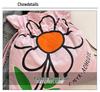 Floral Print Canvas Shoulder Handbag: Trendy Pleated Drawstring Design for Women