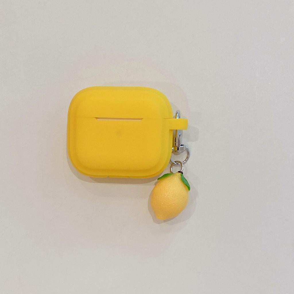 Yellow Square Case, Suitable for 1/1 Generation Apple Bluetooth Headset Cover Pro/Pro1 Generation Lemon Yellow Liquid Soft Case