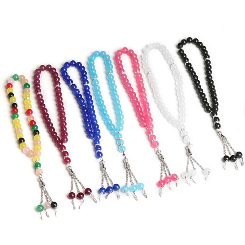 Kristall Gebetsperlen Quasten Handarmband Islamisch 33 Perlen Rosenkranz Armband Religiöser Schmuck Geschenk für Männer Frauen
