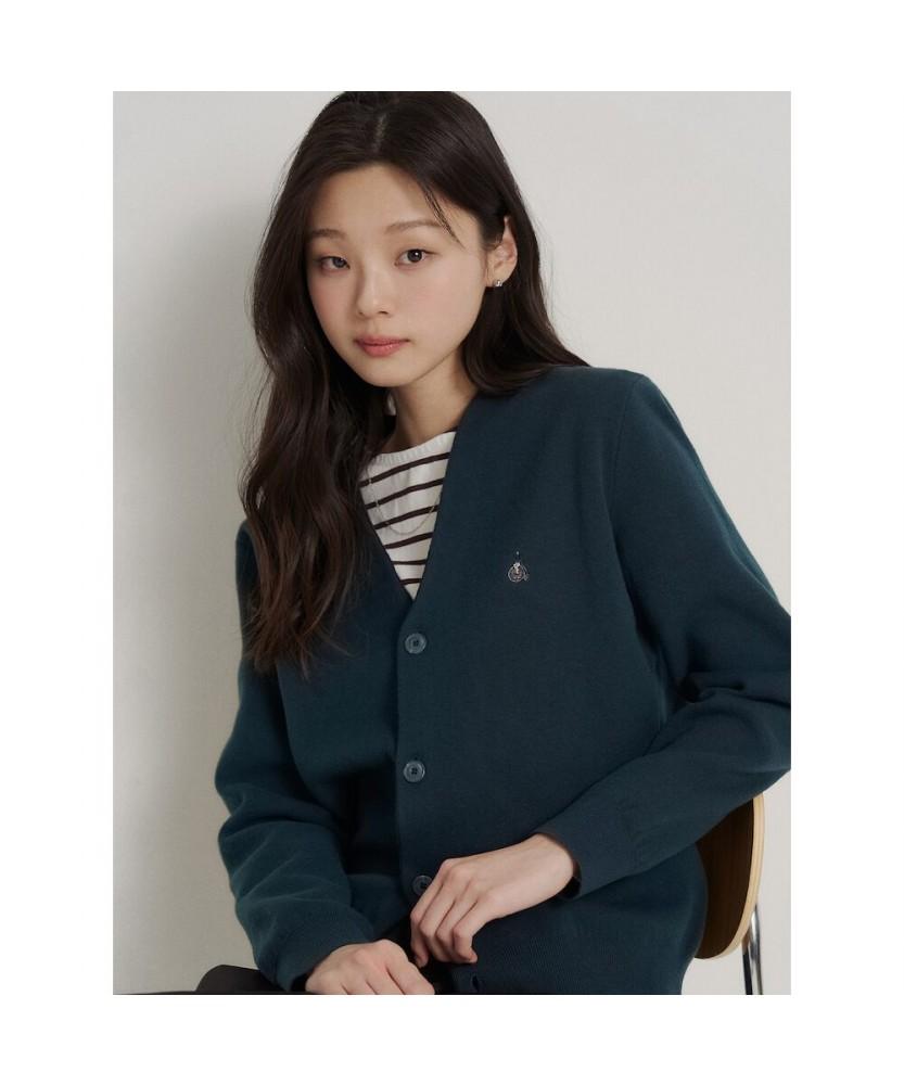 Binpolmen [Essential] Unisex Cotton Barrel B Cardigan Green