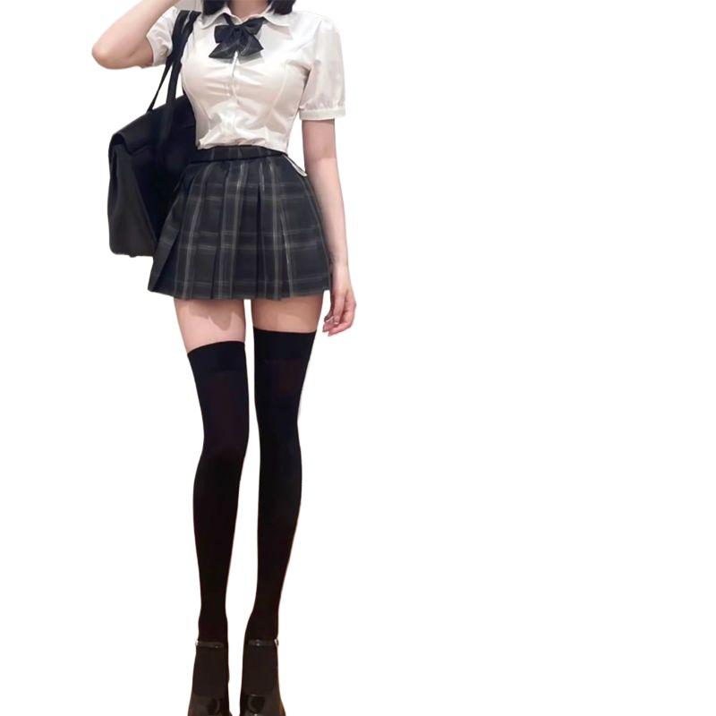 Sweet & Spicy Academy Waist-Hugging JK Uniform Women's Slimming Puff Sleeve Blouse