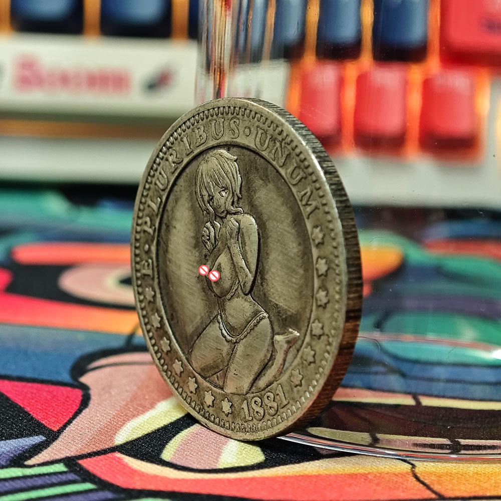 Luxus-Nachtclub-Party-Engel Hobo Nickel Art Paar Münze/US Good Luck Pocket Badge Gedenkmünze Morgan + Geschenktüte