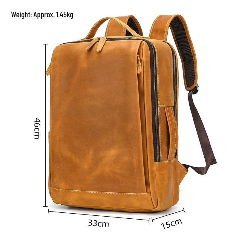 Vintage Crazy Horse Leder Rucksack für Damen und Herren - Echte Leder Reise- und Schultasche