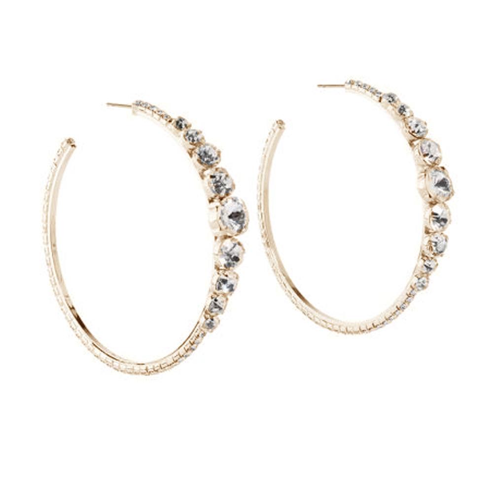 Runda örhängen kvinnliga strass temperament örhängen nisch high-end bankett tillbehör