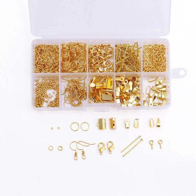 1Box Jewelry Making Kit Lobster Clasp Open Jump Rings End Crimps Beads Box Sets Handmade DIY Bracelet Necklace Findings Supplies