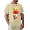 Cute Teddy Teddy Bear In Soccer Player T Shirt Harajuku Short Sleeve T-shirt 100% Cotton Graphics Tshirt Tops