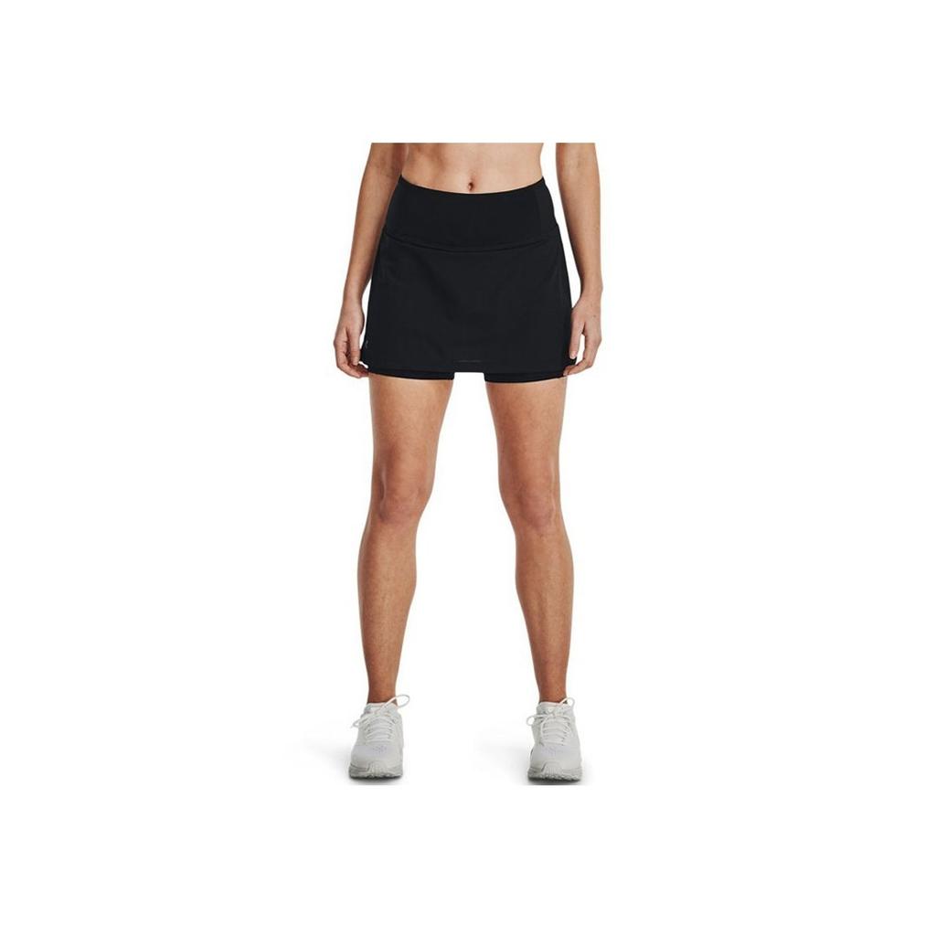 Under Armour UA Series Speedpocket Trail Solid Color Elastic Waist A-Line Comfortable Sports Casual Skirt Women Skirts Black 1369793-001