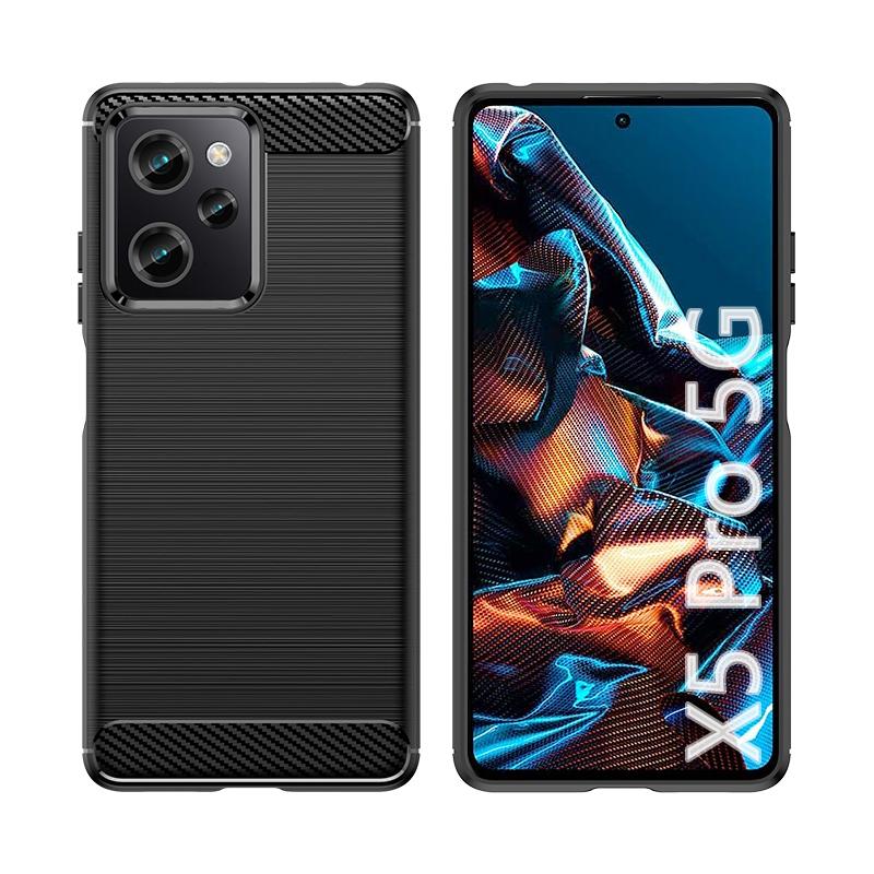For Cover Poco X5 Pro 5G Case Poco X3 X4 M3 M4 X5 Pro 5G Capas Bumper Carbon Fiber Soft TPU Cover Poco X5 Pro 5G Fundas