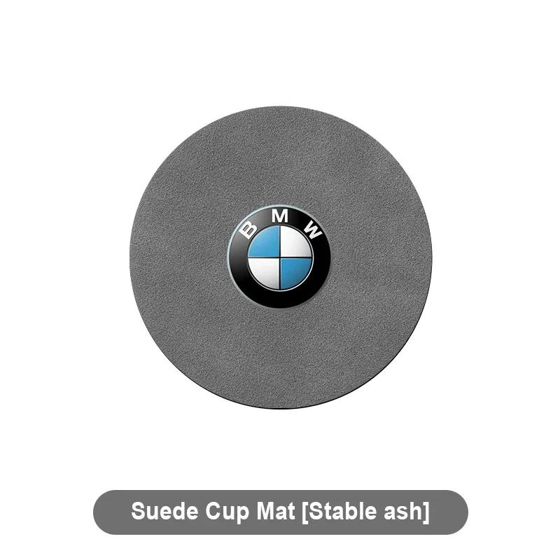 2PC Leather Car Anti Slip Mat Coaster Car Water Cup Slot Decorate Accessories For BMW 320i 325i 320Li 325Li 330Li X7 X3 X4 X5 X6