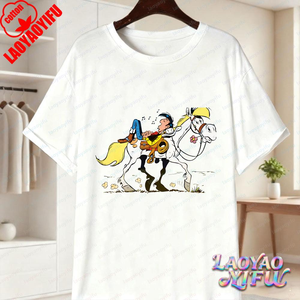 Bold Lucky Luke Villain Juggling Art Shirt Trending Lucky Luke Fan Gift Tee Summer Fun Vintage Comic Cotton Tops Unisexs Clothing