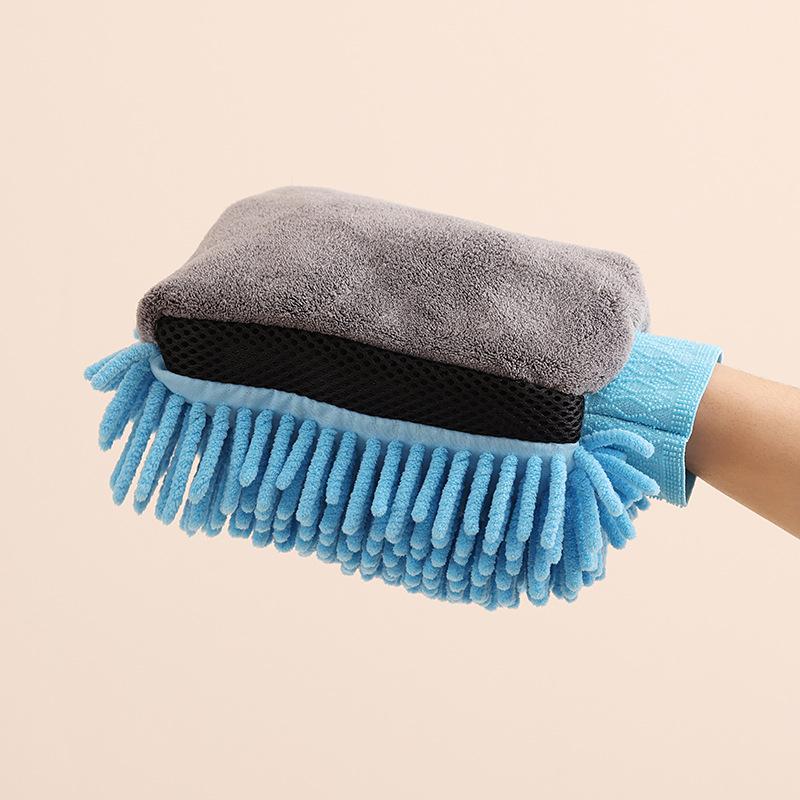 Waterproof Coral Fleece Car Wash Glove Soft Microfiber Cleaning Mitt for Vehicle Surface Safe Without Scratching Paint Protection
