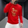 Men's Heavyweight American Style Round Neck Sweatshirt - Spring/Autumn, Long Sleeve, Loose Fit, Plus Velvet for Extra Warmth