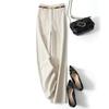 Spring Autumn Wool Pants Women Fashion Office Ladies High Waist Wide Leg Pants Casual Loose Solid Straight Full Length Pants