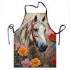 Horse Floral Apron With Colorful Flowers And Elegant Design For Cooking And Baking