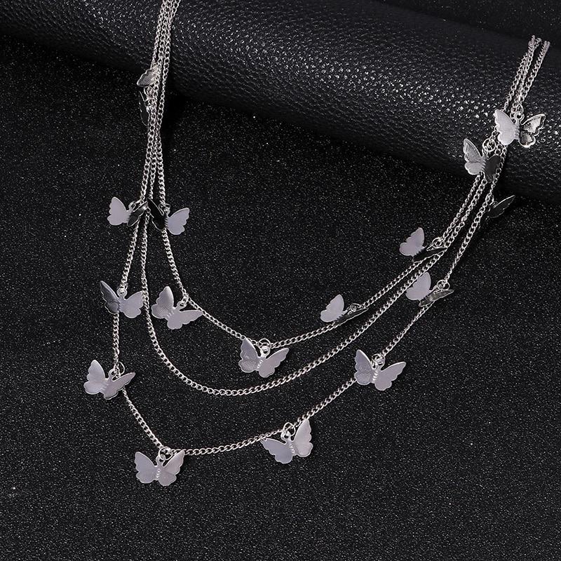 Fashion Punk Street Multi Layer Butterfly HipHop Hook Belt Waist Chain Pants Chain