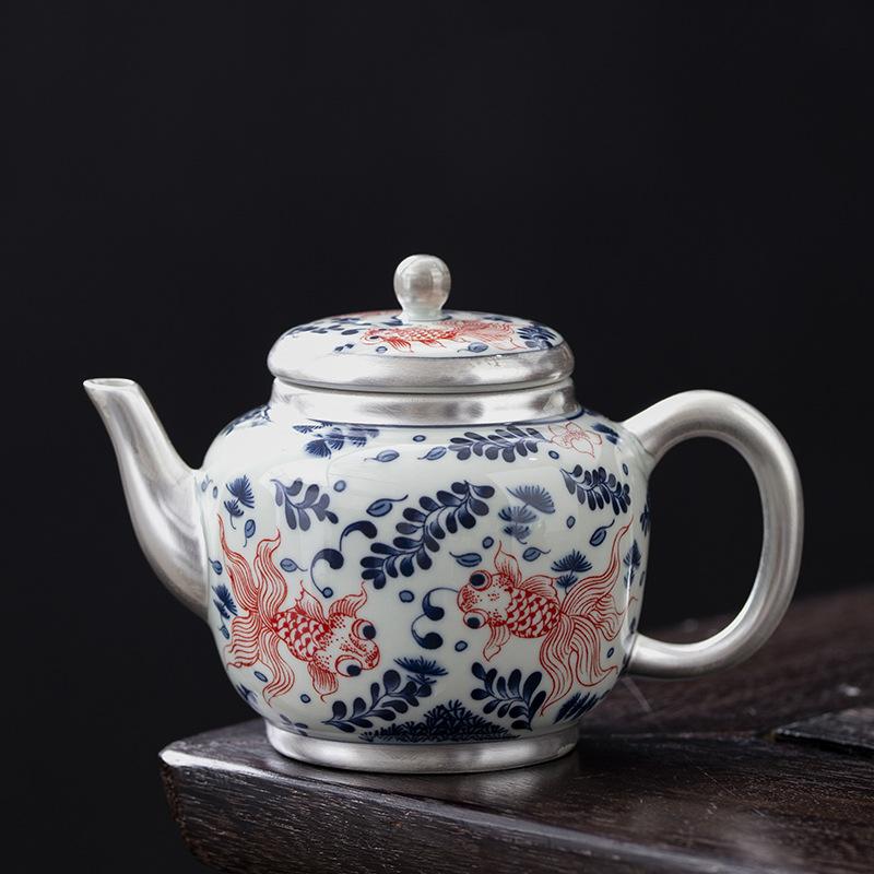 

Стерлинговое серебро 999 Заварочный чайник Набор для чая Кунг-фу Бытовой Маленький набор Ручной работы Серебряная чаша с одной крышкой Чашка для чая Подарочная коробка