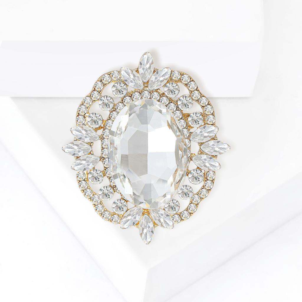Luxury Crystal Glass Brooches for Women Rhinestone Pins Necklace Keychain Event Party New Gifts Jewelry Decoration Accessories