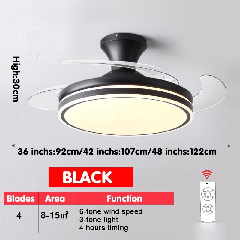 36"42"48" Electric Ceiling Fan With Light Household DC Motor Ceiling Fan Indoor LED Ceiling Fan Lamp