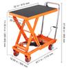 SucceBuy 1100lbs Hydraulic Lift Table Cart Manual Single Scissor 35.4" Lifting Height with 4 Wheels for Handling Transport