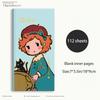 Vintage Style Hardcover Notebook with Thickened Horizontal Inner Pages, Portable and Cute Cat Notebook