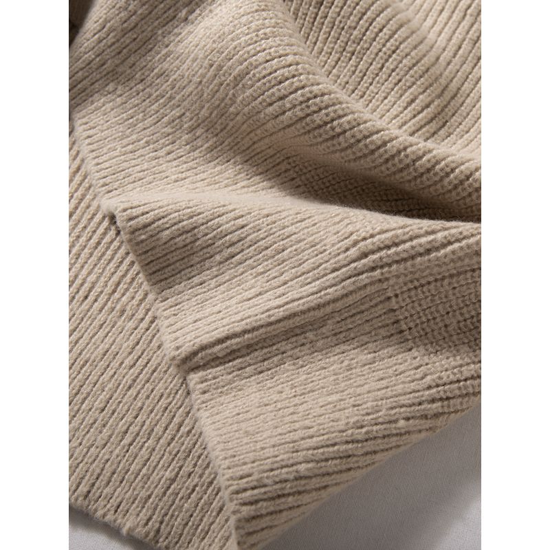 Heavyweight Thick American Retro Henley Collar Thick Knit Sweater for Men, Japanese Style Loose and Relaxed Sweater Jacket