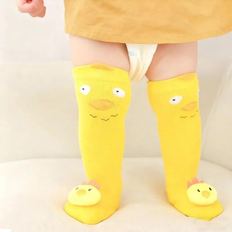 Baby Winter Cartoon Long Sock 3D Animal Over-the-Knee Cotton Socks for Boys and Girls Non-Slip Toddler Socks Christmas Gift