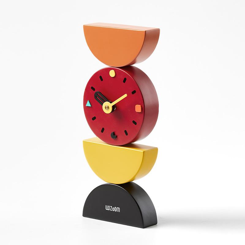 Creative Balance Art Desk Clock Color Texture Desktop Ornament Table Clock Decor Room Light Luxury Home Decor Dekorasi Ruma