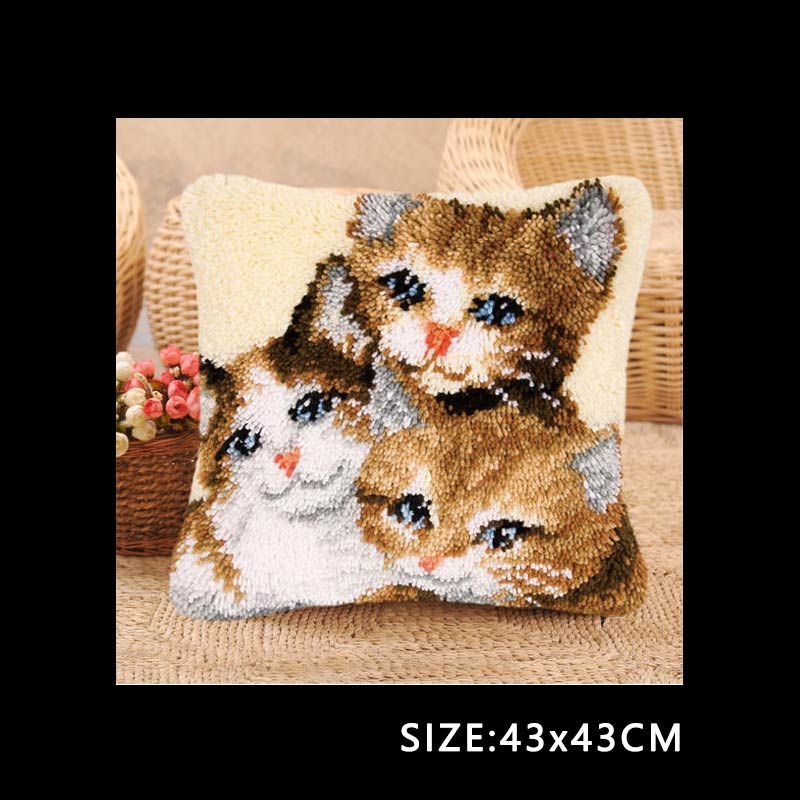 

Nicediy Подушка ручной работы Набор для коврика с крючком-защелкой DIY Вышивка Рукоделие Крючком Наборы для подушек Незаконченные аксессуары 43X43см