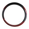 38cm Steering Wheel Cover Faux Leather Carbon Fiber Sweat Absorption Prevent Slip Steering Wheel Protector Red