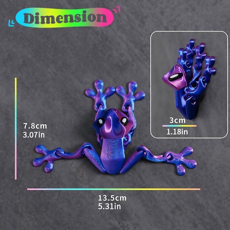 3D-gedruckter Frosch mit biegsamen Beinen, entzückende magnetische Kühlschrankdekoration, verspieltes Büro-Schreibtischornament, bestes Geschenk für jeden Anlass