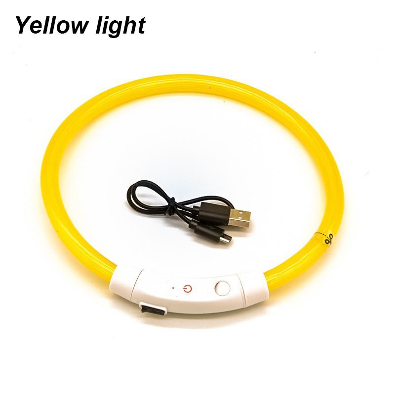 

3 Modes Led Light Glowing Loss Prevention Rechargeable LED Dog Collars Glowing Luminous Pet Dog Collar Usb Dog Collar Night M светло-желтый