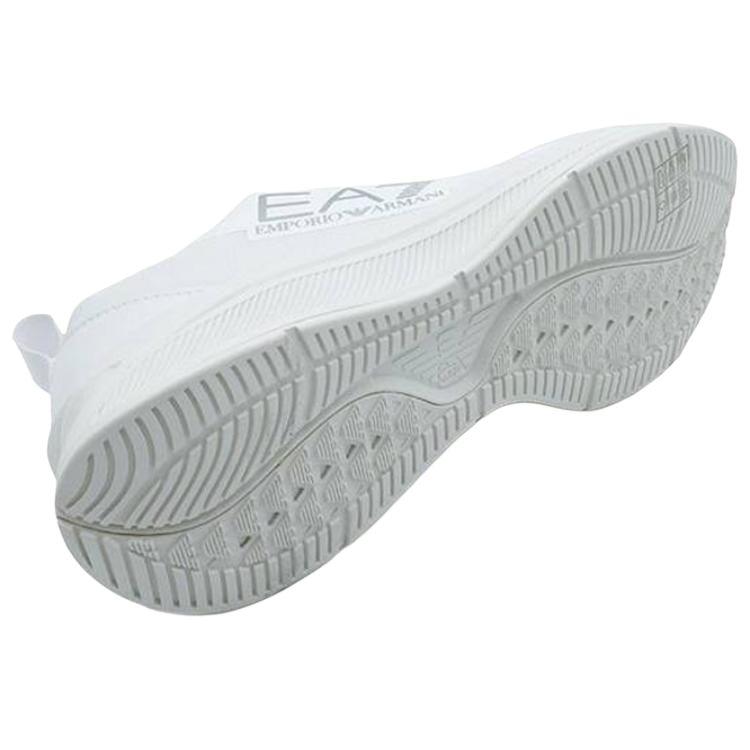 Emporio Armani EA7 Fabric Logo Print Low-Top Slip-Resistant Sports Casual Shoes Unisex Sneaker White X8X125XK303M696