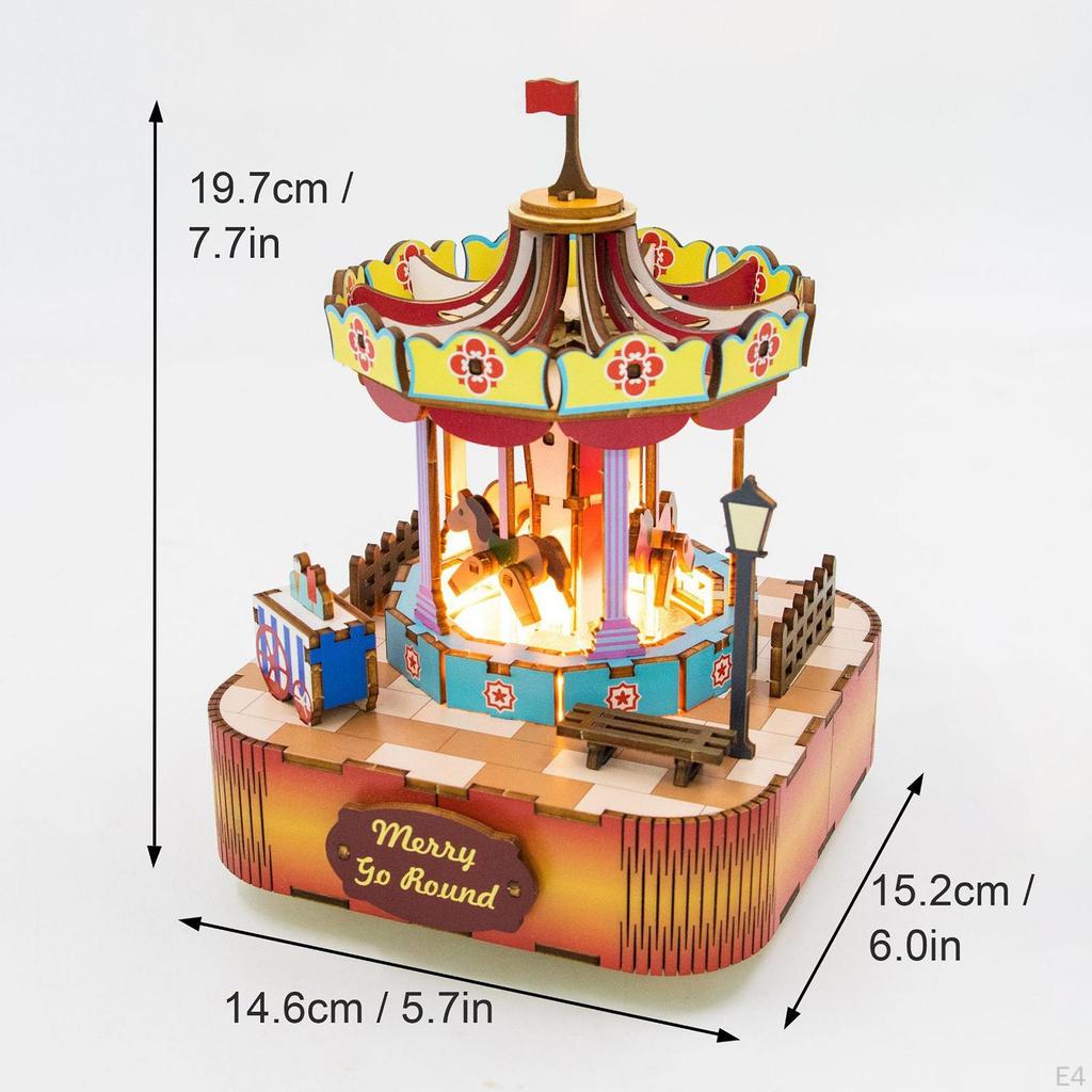Material Christmas Music Box Lighting Creative Ornament Collection Miniature Toys Musical for