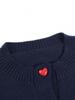 2025 Women's Heart Button Knit Top - Casual Autumn/Winter Outerwear