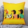 Funny Cartoon Dachshund Pillowcase Cute Dog Pattern Cushion Cover Yellow Kids Room Decor Living Room Sofa Throw Pillow