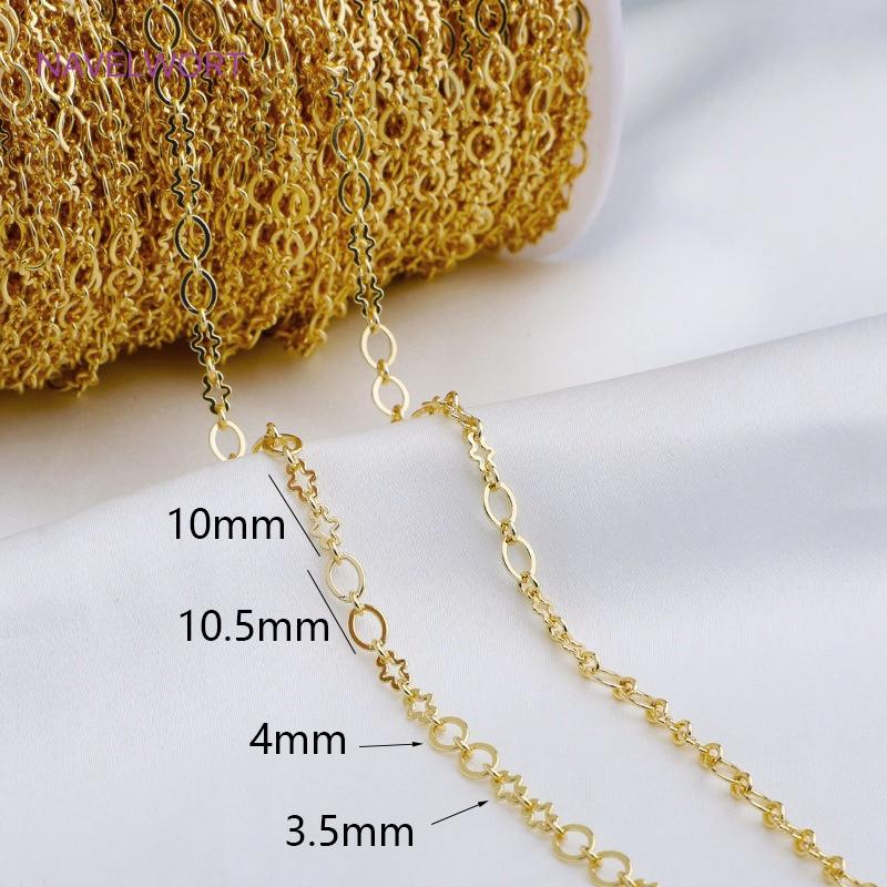 Wholesale 14K Gold Plated Brass Metal Loose Chains Bulk Chains For Jewelry Making,DIY Handmade Jewellery Making Supplies