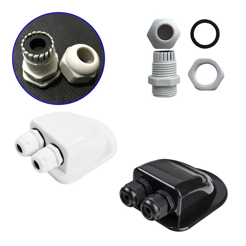 Solar-Anschlussdose, doppelte Kabeleinführungsverschraubung für Solarprojekte auf dem Auto, Wohnmobil, Wohnwagen, Boot, Kabinendach, Fahrzeug, Yacht, Wohnmobil, Zubehör